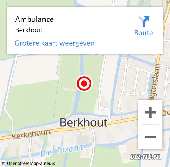 Locatie op kaart van de 112 melding: Ambulance Berkhout op 18 januari 2024 22:48