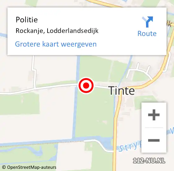 Locatie op kaart van de 112 melding: Politie Rockanje, Lodderlandsedijk op 18 januari 2024 23:01