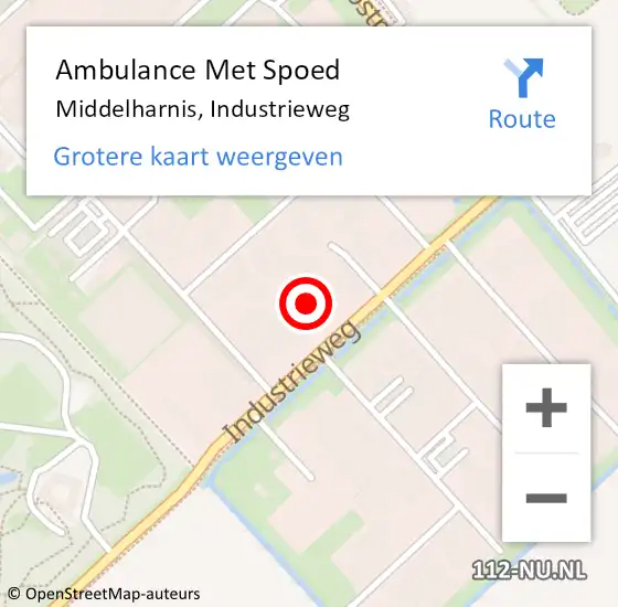 Locatie op kaart van de 112 melding: Ambulance Met Spoed Naar Middelharnis, Industrieweg op 18 januari 2024 23:18