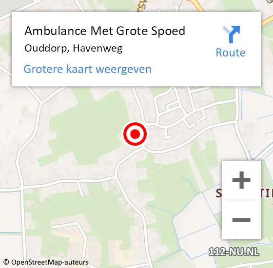 Locatie op kaart van de 112 melding: Ambulance Met Grote Spoed Naar Ouddorp, Havenweg op 18 januari 2024 23:43