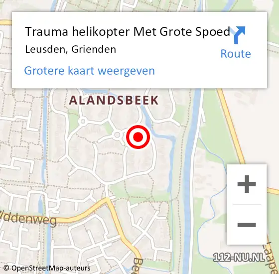 Locatie op kaart van de 112 melding: Trauma helikopter Met Grote Spoed Naar Leusden, Grienden op 19 januari 2024 00:32