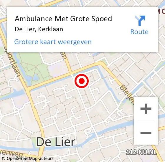 Locatie op kaart van de 112 melding: Ambulance Met Grote Spoed Naar De Lier, Kerklaan op 19 januari 2024 00:40