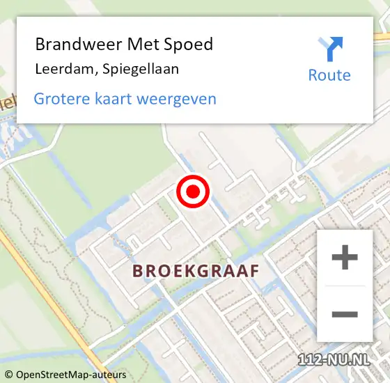 Locatie op kaart van de 112 melding: Brandweer Met Spoed Naar Leerdam, Spiegellaan op 19 januari 2024 02:48