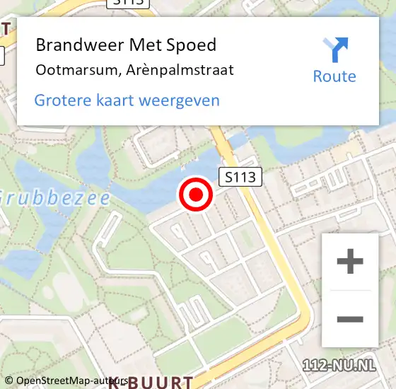 Locatie op kaart van de 112 melding: Brandweer Met Spoed Naar Ootmarsum, Arènpalmstraat op 19 januari 2024 03:12