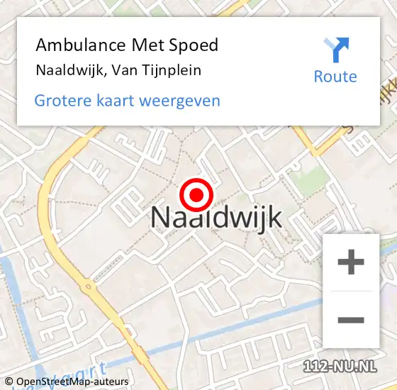 Locatie op kaart van de 112 melding: Ambulance Met Spoed Naar Naaldwijk, Van Tijnplein op 19 januari 2024 03:28