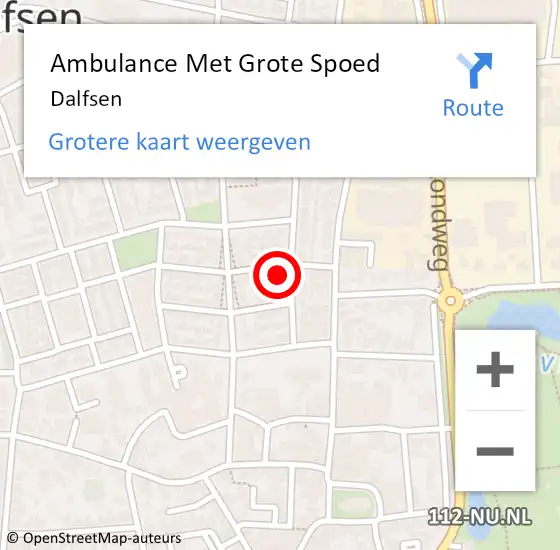 Locatie op kaart van de 112 melding: Ambulance Met Grote Spoed Naar Dalfsen op 19 januari 2024 05:03