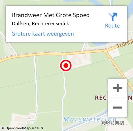 Locatie op kaart van de 112 melding: Brandweer Met Grote Spoed Naar Dalfsen, Rechterensedijk op 19 januari 2024 05:06