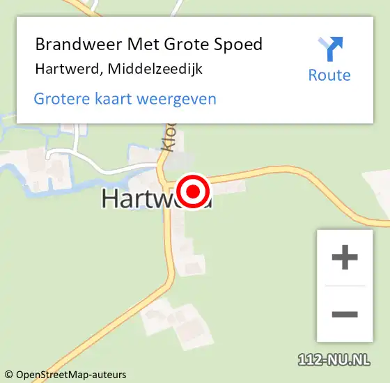 Locatie op kaart van de 112 melding: Brandweer Met Grote Spoed Naar Hartwerd, Middelzeedijk op 19 januari 2024 05:34