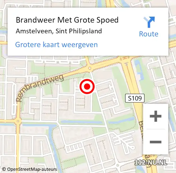 Locatie op kaart van de 112 melding: Brandweer Met Grote Spoed Naar Amstelveen, Sint Philipsland op 19 januari 2024 05:35