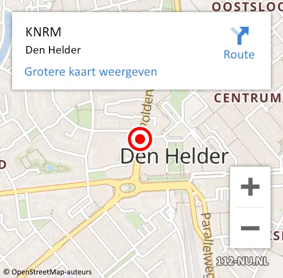 Locatie op kaart van de 112 melding: KNRM Den Helder op 22 september 2014 17:39