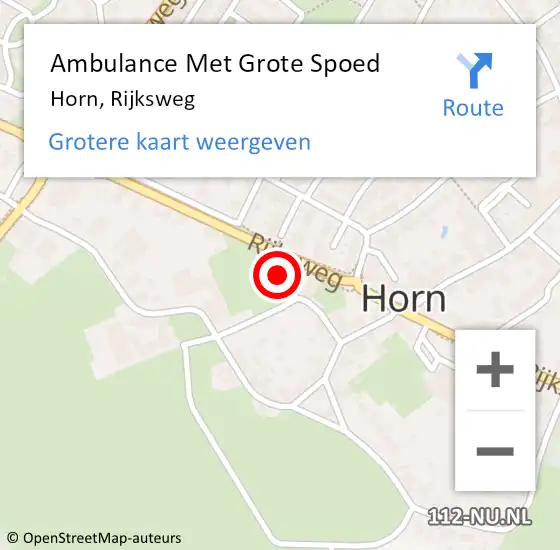 Locatie op kaart van de 112 melding: Ambulance Met Grote Spoed Naar Horn, Rijksweg op 19 januari 2024 07:08
