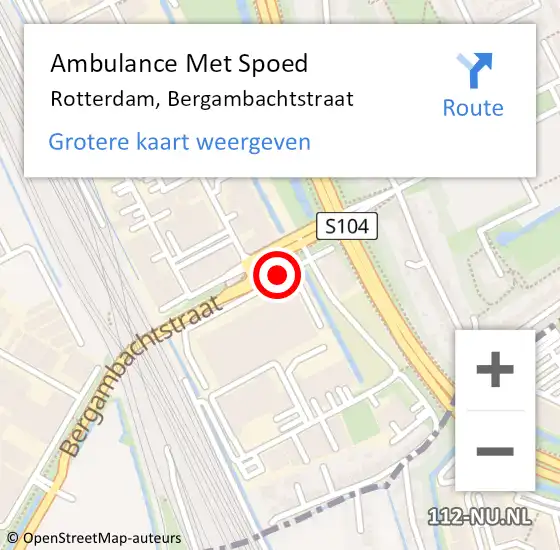 Locatie op kaart van de 112 melding: Ambulance Met Spoed Naar Rotterdam, Bergambachtstraat op 19 januari 2024 07:36