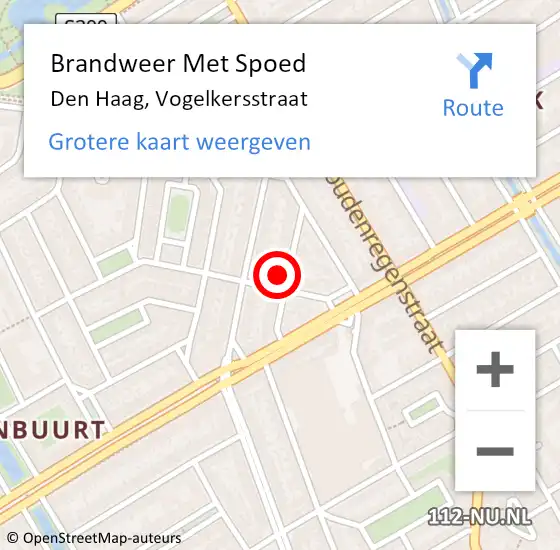 Locatie op kaart van de 112 melding: Brandweer Met Spoed Naar Den Haag, Vogelkersstraat op 19 januari 2024 08:05