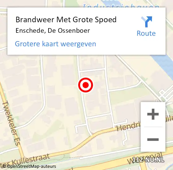 Locatie op kaart van de 112 melding: Brandweer Met Grote Spoed Naar Enschede, De Ossenboer op 19 januari 2024 08:19