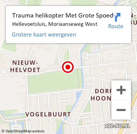 Locatie op kaart van de 112 melding: Trauma helikopter Met Grote Spoed Naar Hellevoetsluis, Moriaanseweg West op 19 januari 2024 08:21