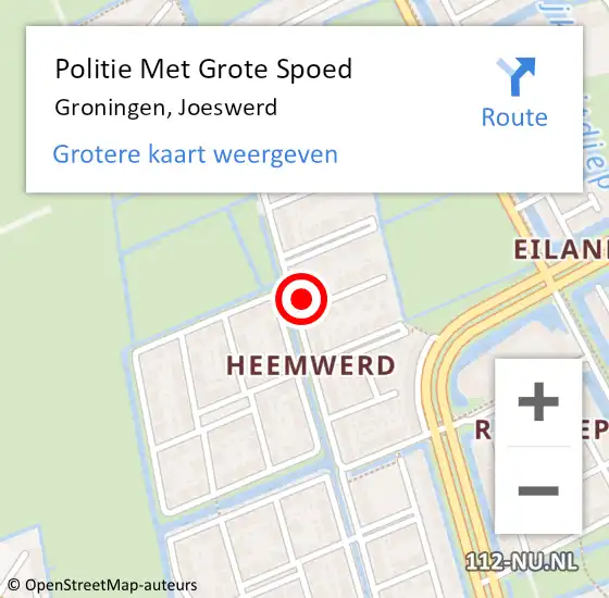 Locatie op kaart van de 112 melding: Politie Met Grote Spoed Naar Groningen, Joeswerd op 19 januari 2024 08:24