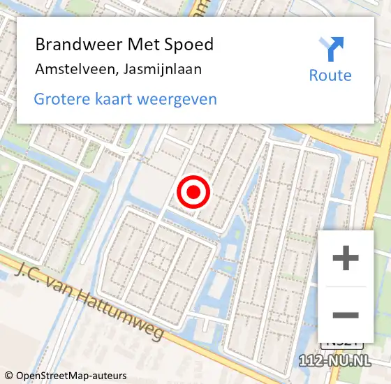 Locatie op kaart van de 112 melding: Brandweer Met Spoed Naar Amstelveen, Jasmijnlaan op 19 januari 2024 09:06