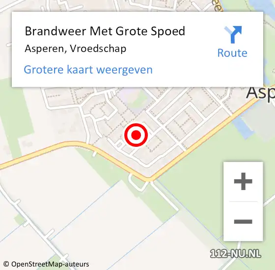 Locatie op kaart van de 112 melding: Brandweer Met Grote Spoed Naar Asperen, Vroedschap op 19 januari 2024 09:06