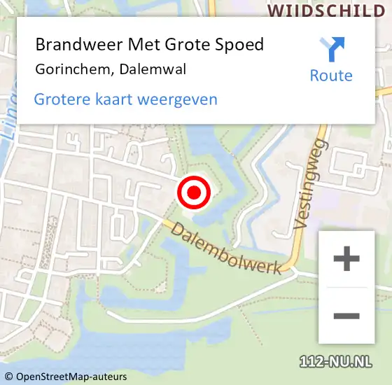 Locatie op kaart van de 112 melding: Brandweer Met Grote Spoed Naar Gorinchem, Dalemwal op 19 januari 2024 09:47