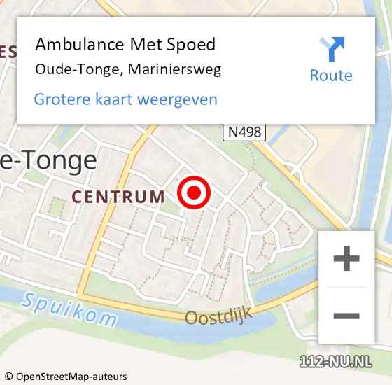 Locatie op kaart van de 112 melding: Ambulance Met Spoed Naar Oude-Tonge, Mariniersweg op 19 januari 2024 09:55
