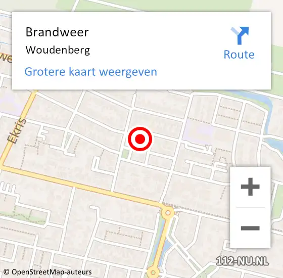 Locatie op kaart van de 112 melding: Brandweer Woudenberg op 19 januari 2024 09:56