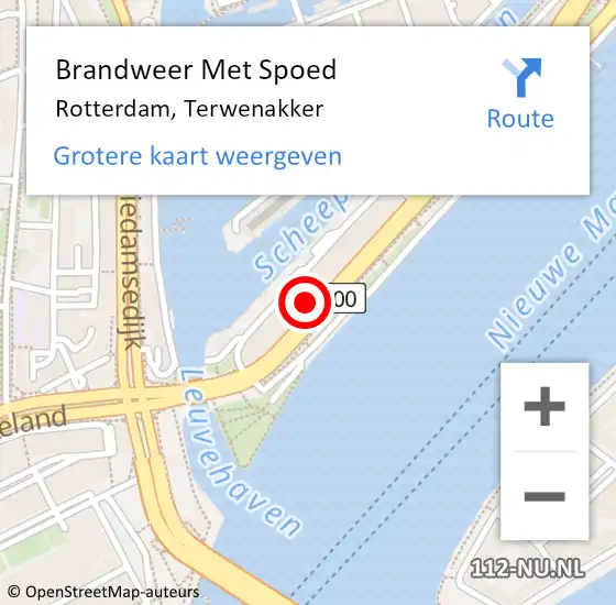 Locatie op kaart van de 112 melding: Brandweer Met Spoed Naar Rotterdam, Terwenakker op 19 januari 2024 11:13