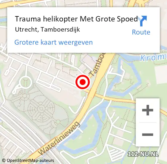 Locatie op kaart van de 112 melding: Trauma helikopter Met Grote Spoed Naar Utrecht, Tamboersdijk op 19 januari 2024 11:24