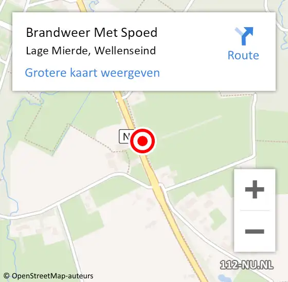 Locatie op kaart van de 112 melding: Brandweer Met Spoed Naar Lage Mierde, Wellenseind op 19 januari 2024 11:59