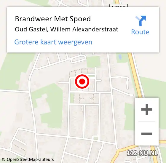 Locatie op kaart van de 112 melding: Brandweer Met Spoed Naar Oud Gastel, Willem Alexanderstraat op 19 januari 2024 12:07