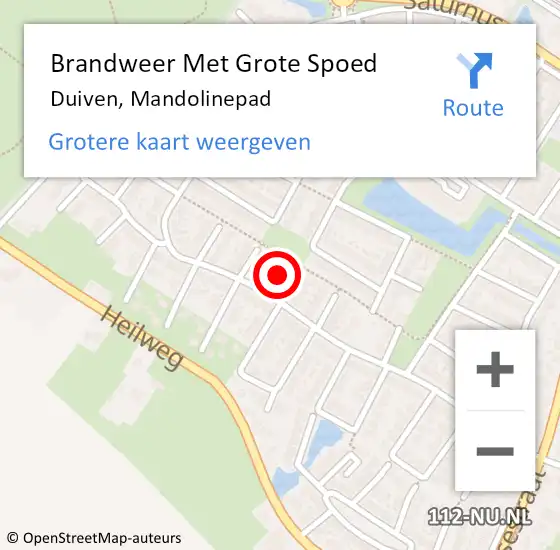 Locatie op kaart van de 112 melding: Brandweer Met Grote Spoed Naar Duiven, Mandolinepad op 19 januari 2024 12:26