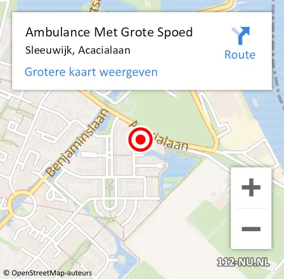 Locatie op kaart van de 112 melding: Ambulance Met Grote Spoed Naar Sleeuwijk, Acacialaan op 19 januari 2024 12:33