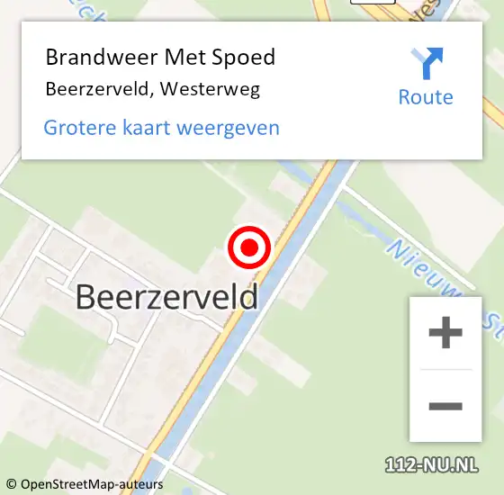 Locatie op kaart van de 112 melding: Brandweer Met Spoed Naar Beerzerveld, Westerweg op 19 januari 2024 14:13