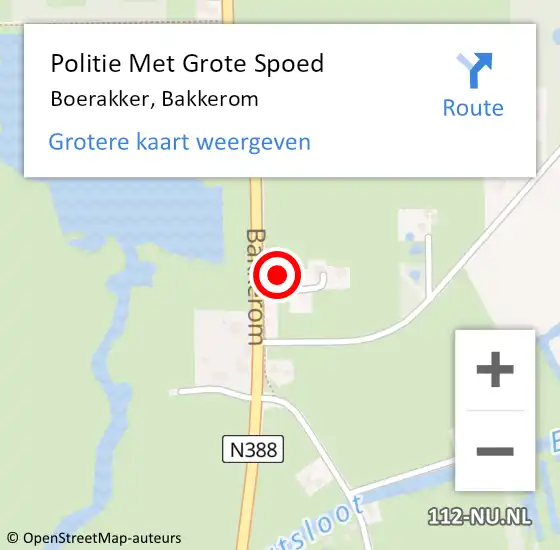 Locatie op kaart van de 112 melding: Politie Met Grote Spoed Naar Boerakker, Bakkerom op 19 januari 2024 14:38