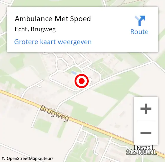 Locatie op kaart van de 112 melding: Ambulance Met Spoed Naar Echt, Brugweg op 19 januari 2024 15:05