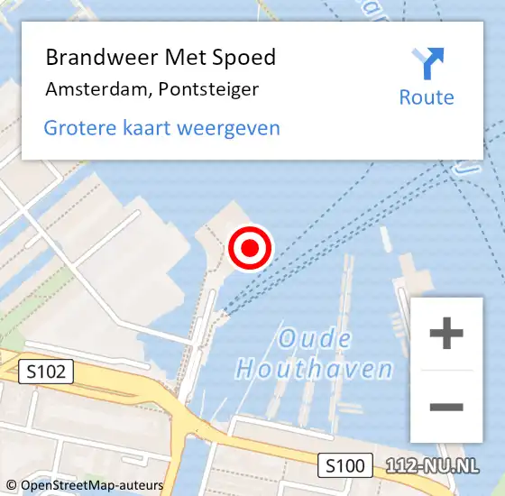 Locatie op kaart van de 112 melding: Brandweer Met Spoed Naar Amsterdam, Pontsteiger op 19 januari 2024 15:15
