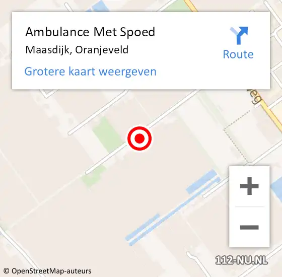 Locatie op kaart van de 112 melding: Ambulance Met Spoed Naar Maasdijk, Oranjeveld op 19 januari 2024 15:17