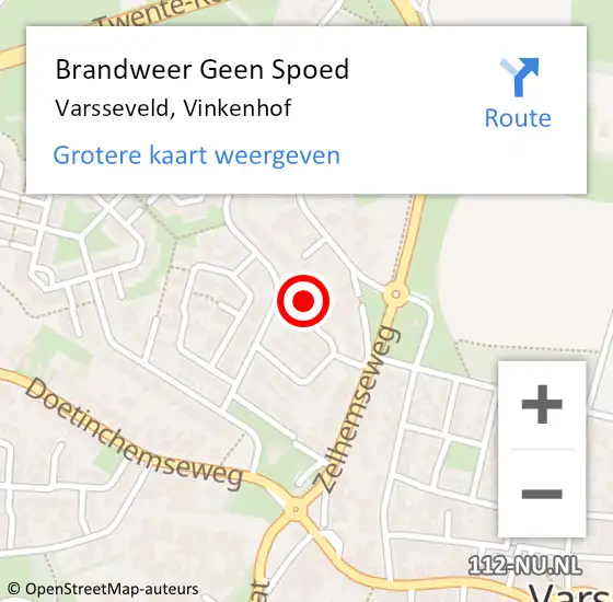 Locatie op kaart van de 112 melding: Brandweer Geen Spoed Naar Varsseveld, Vinkenhof op 19 januari 2024 17:38