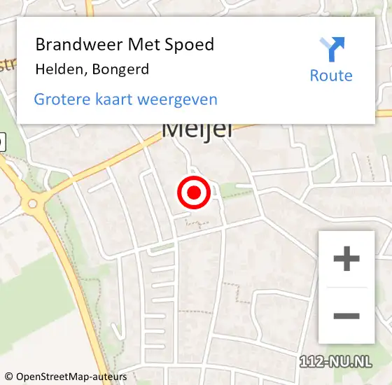 Locatie op kaart van de 112 melding: Brandweer Met Spoed Naar Helden, Bongerd op 19 januari 2024 17:39
