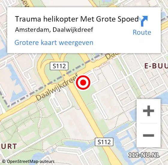 Locatie op kaart van de 112 melding: Trauma helikopter Met Grote Spoed Naar Amsterdam, Daalwijkdreef op 19 januari 2024 17:42