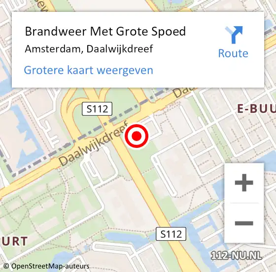 Locatie op kaart van de 112 melding: Brandweer Met Grote Spoed Naar Amsterdam, Daalwijkdreef op 19 januari 2024 17:43