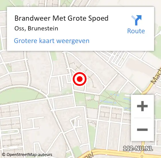 Locatie op kaart van de 112 melding: Brandweer Met Grote Spoed Naar Oss, Brunestein op 19 januari 2024 19:01