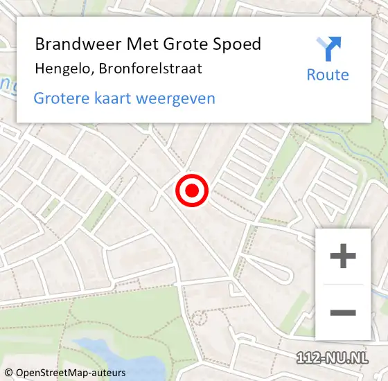 Locatie op kaart van de 112 melding: Brandweer Met Grote Spoed Naar Hengelo, Bronforelstraat op 19 januari 2024 19:26