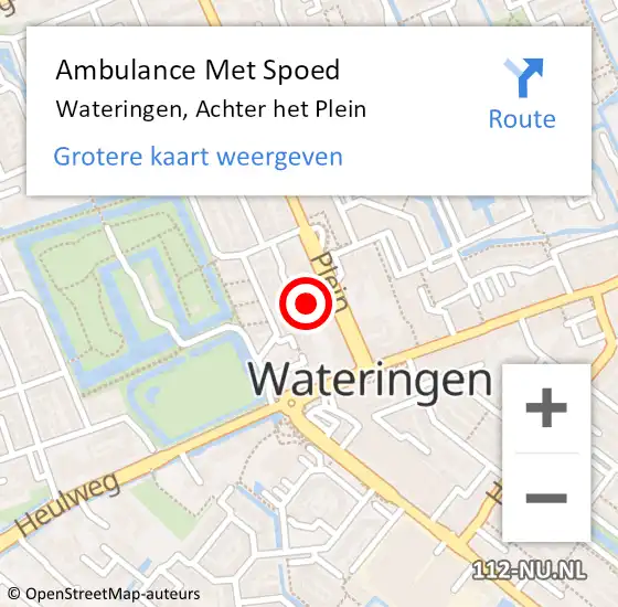 Locatie op kaart van de 112 melding: Ambulance Met Spoed Naar Wateringen, Plein op 19 januari 2024 19:30