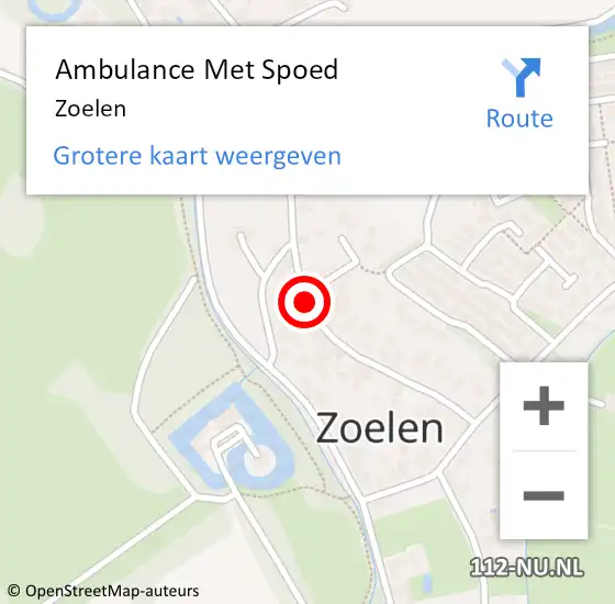 Locatie op kaart van de 112 melding: Ambulance Met Spoed Naar Zoelen op 19 januari 2024 19:42