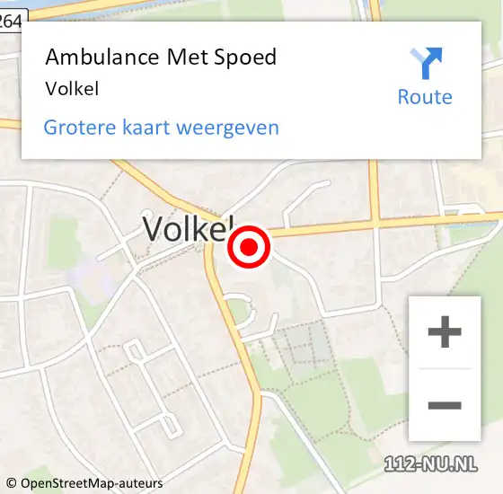 Locatie op kaart van de 112 melding: Ambulance Met Spoed Naar Volkel op 19 januari 2024 21:39