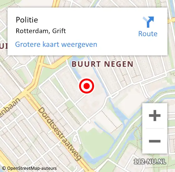 Locatie op kaart van de 112 melding: Politie Rotterdam, Grift op 19 januari 2024 21:57