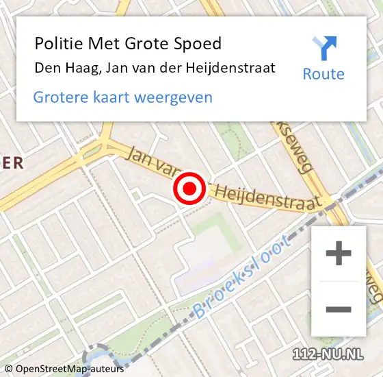 Locatie op kaart van de 112 melding: Politie Met Grote Spoed Naar Den Haag, Jan van der Heijdenstraat op 19 januari 2024 23:42