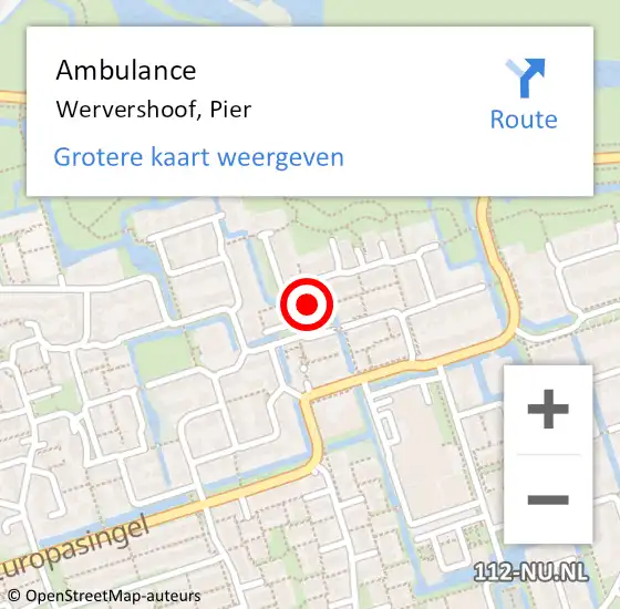 Locatie op kaart van de 112 melding: Ambulance Wervershoof, Pier op 20 januari 2024 00:20