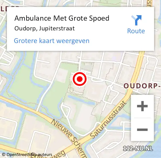 Locatie op kaart van de 112 melding: Ambulance Met Grote Spoed Naar Oudorp, Jupiterstraat op 20 januari 2024 00:29