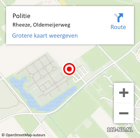 Locatie op kaart van de 112 melding: Politie Rheeze, Oldemeijerweg op 20 januari 2024 01:35